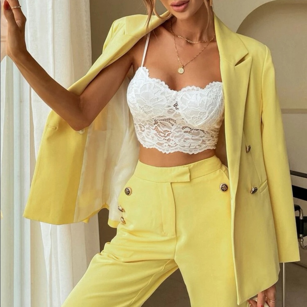 Lapel Neck Double Breasted Blazer - Picture 1 of 10